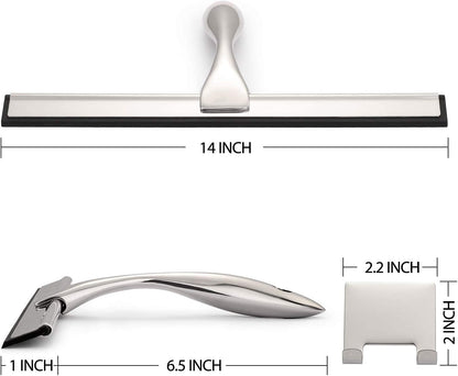 Hiware All-Purpose Shower Squeegee for Shower Doors, Bathroom, Window and Car Glass - Stainless Steel, 10 Inches