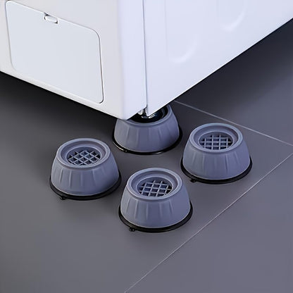 4 Pack Washing Machine Anti-Vibration Pads, Shock Absorption Noise Reduction Feet, Waterproof Anti-Slip Silencer Mat for Washer and Dryer, Sturdy Riser Support for Stable Laundry Appliance