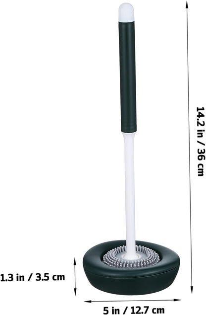 1Set Silicone Toilet Brush with Holder Toilet Scrubber for Effortless Cleaning Quick Drying Design Flexible Bristles for Toilet Maintenance