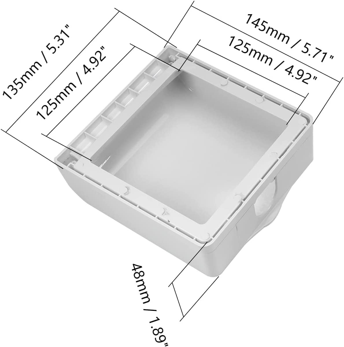 Heyiarbeit Weatherproof Cover Plug in Use Outlet Receptacle Protector 5.59"x3.27"x1.89"(LxWxH) for Retrofit Siding Construction 120 Type Transparent 1Pcs
