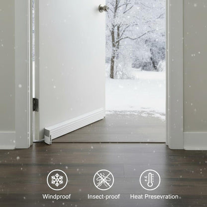 Premium Adjustable Door Draft Stopper - Under Door Sweep Weather Stripping with Strong Adhesive, Soundproof & Energy-Saving Seal for Exterior/Interior Doors, Cold Air & Noise Blocker