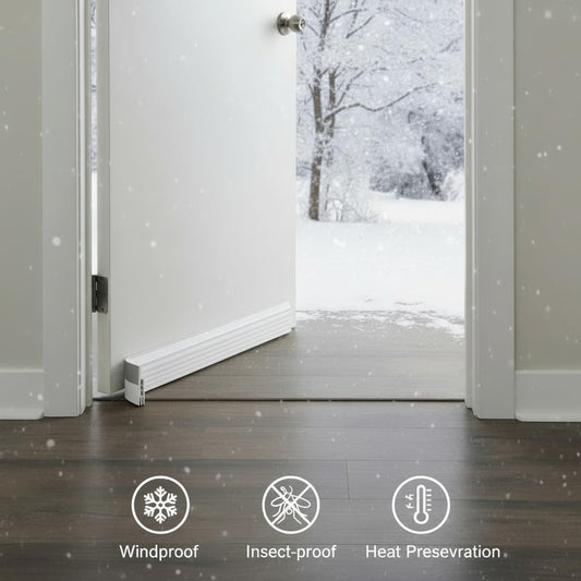 Premium Adjustable Door Draft Stopper - Under Door Sweep Weather Stripping with Strong Adhesive, Soundproof & Energy-Saving Seal for Exterior/Interior Doors, Cold Air & Noise Blocker