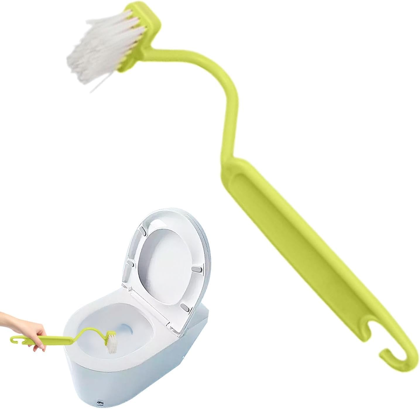 Curved Toilet Brush - Under Rim Toilet Bowl Brush - Toilet Rim Brush | Soft Bristle Toilet Brush S-Shaped | Angled Toilet Corner Scrubber Soft Toilet Rim Cleaner Multi-Functional for Toilets Kitchens