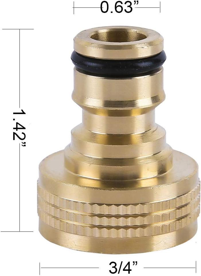 HQMPC Garden Hose Quick Connect Solid Brass Quick Connector Garden Hose Fitting Water Hose Connectors 3/4 inch GHT