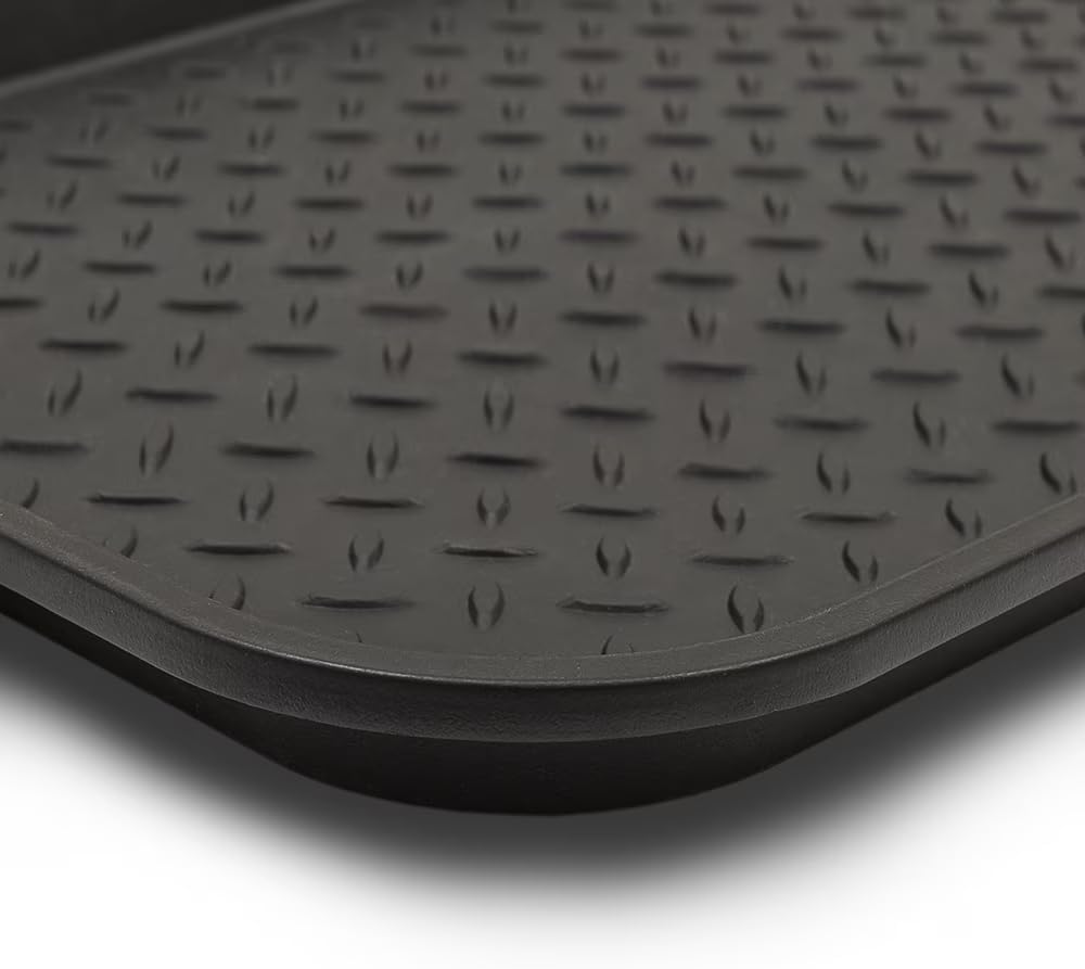 15x29 Inch Black Diamond Boot Tray, All Weather Shoe Drip Tray with Drain Ridges, Heavy Duty Plastic Mud Pan for Indoor Outdoor Entryway Boots Pet Feeding Garden Supplies