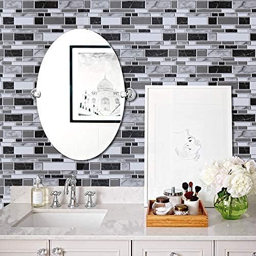 Livebor Peel and Stick Backsplash Wallpaper Kitchen Backsplash Wallpaper 11.8inch x 118.1inch Tile Contact Paper Kitchen Peel and Stick Countertops Waterproof Contact Paper for Bathroom Tile Vinyl