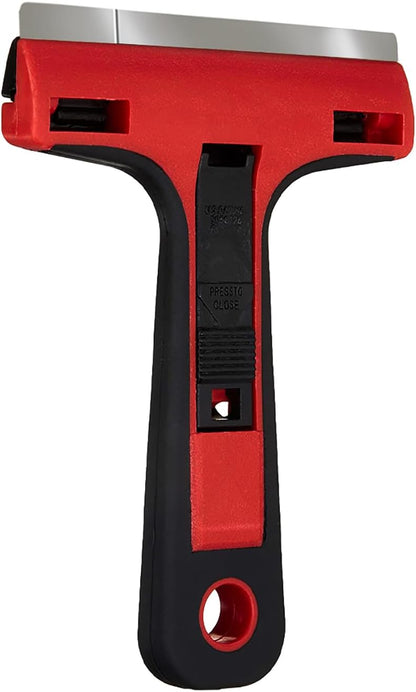 ALLWAY GTS-G Glass & Tile Scraper with Snap-On Blade Guard, 4" | Soft-Grip Handle, Easy Blade Change