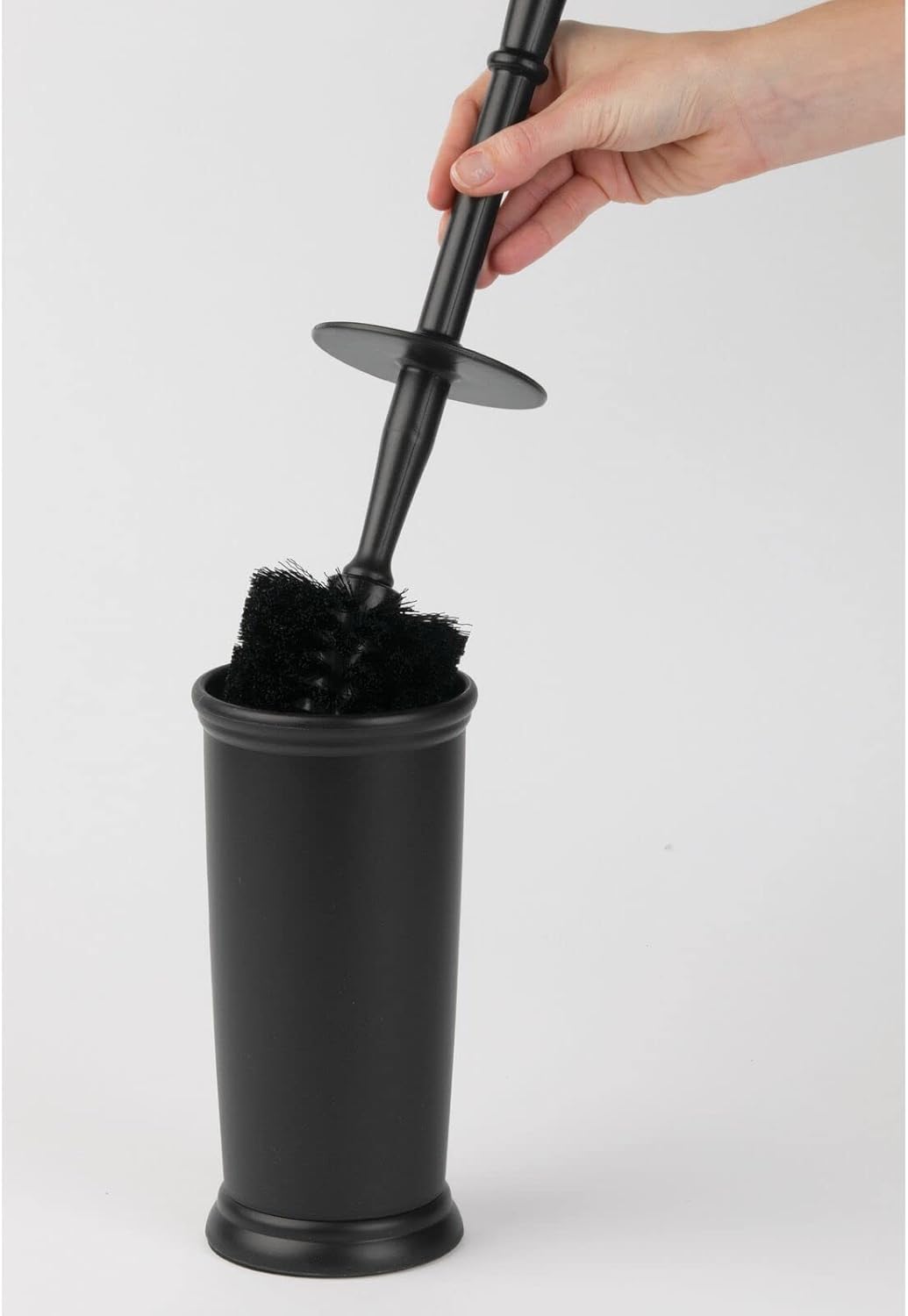 mDesign Metal Freestanding Slim Toilet Bowl Brush and Holder