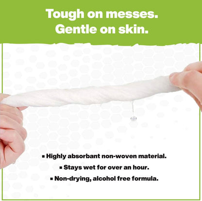 Crocodile Cloth Grill - 80 (15" x 10") Plant-based Cleaning Wipes. Safe on Skin & Multiple Surfaces. Infused with Aloe & Vitamin E. Large, Pre-Moistened & Absorbent.