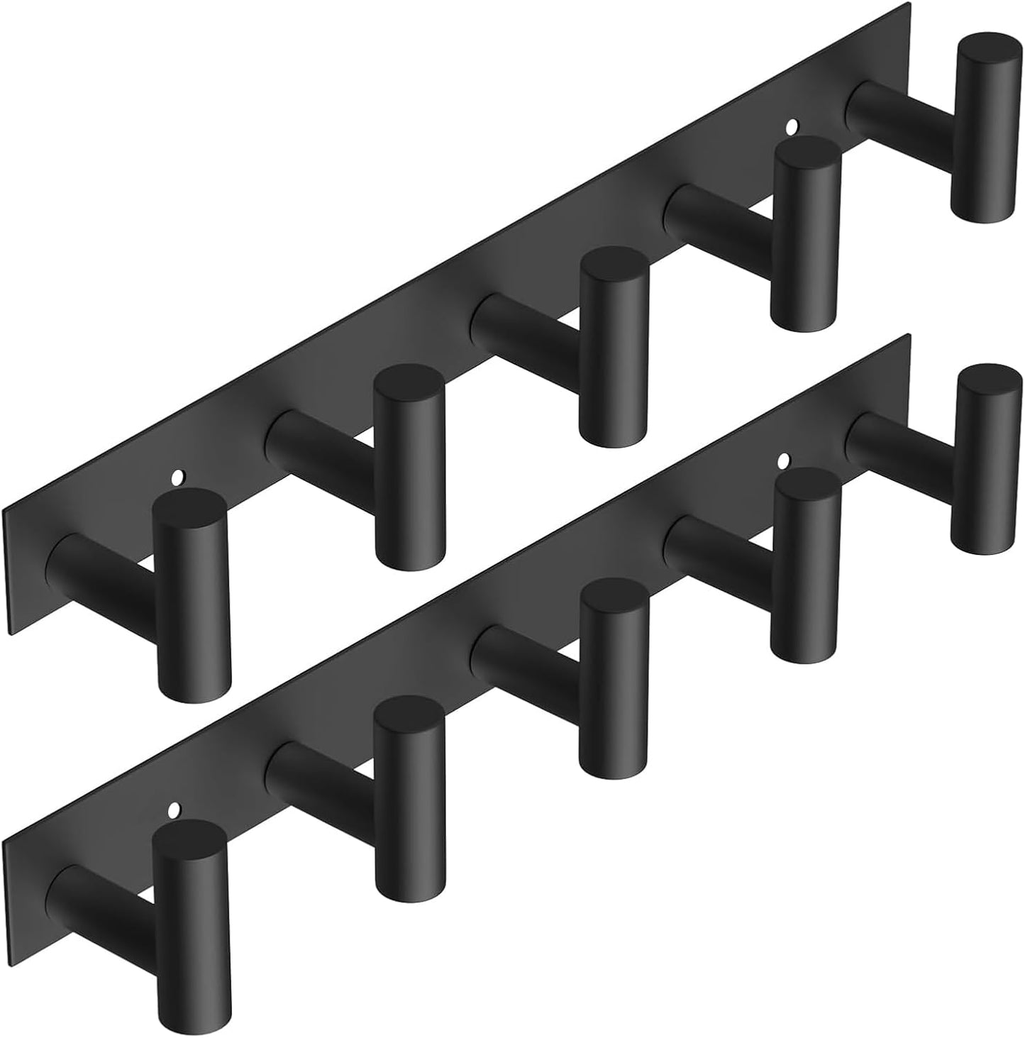 VAEHOLD Black Hat and Coat Wall Mount Rack - 3 Hooks for Robes, Bags, Keys, and Towels - Bathroom Towel Hanger Organizer (1 Pack)