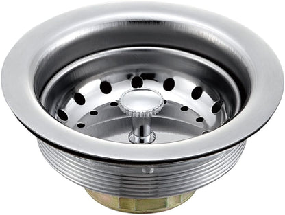 3.5" Kitchen Sink Deep Cup Drain Strainer with Rustproof Gasket | 304 stainless steel| Deep cup holds more debris| Leak-proof rubber gasket | Fit 3.5" standard kitchen sinks with mounting nut