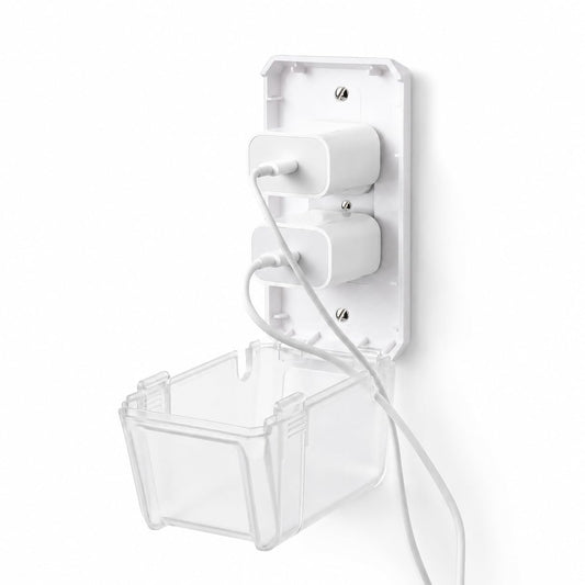 Bates- Baby Safety Outlet Cover Box, Transparent Door, Baby Proof Outlet Covers, Plug Covers for Electrical Outlets