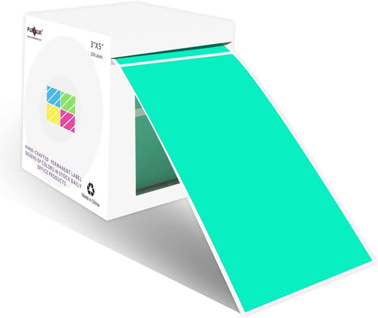 PARLAIM 3 X 5 Inch Rectangle Adhesive Color Coding Stickers,Square Inventory Stickers -250 Per Dispenser Box (Fluorescent Green)
