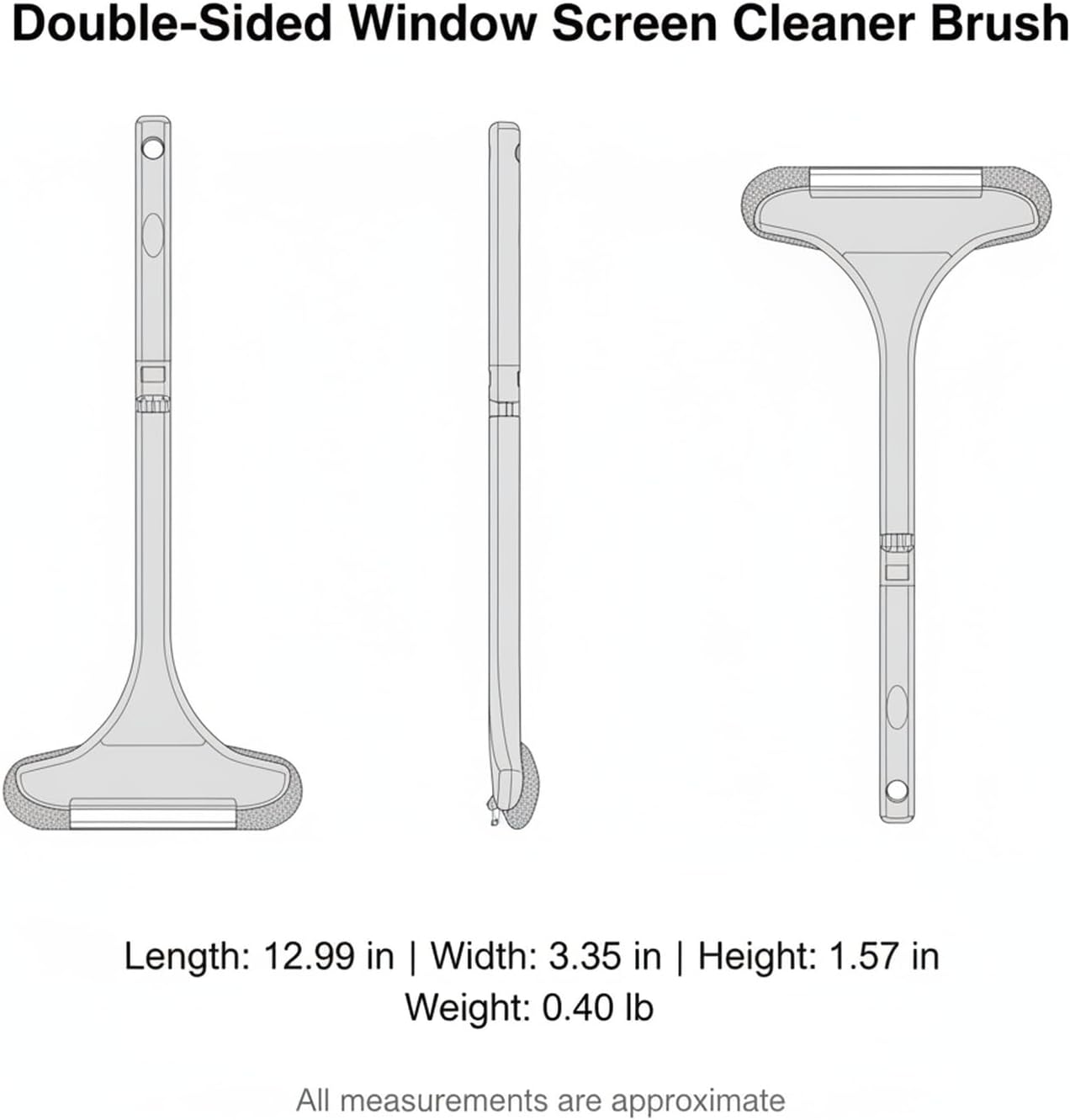 Versatile Double-Sided Screen & Glass Cleaning Brush, Multipurpose Mesh Tool for Fixed Windows, Durable PP Plastic