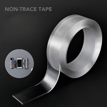 Magik 6.5-16.5ft Nano Magic Tape Double-Sided Trackless Washable Invisible Gel 2-5m (2 Meter/6.56 Feet)