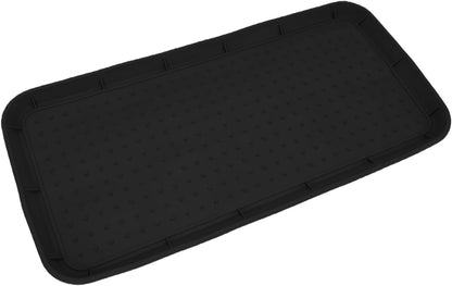 Jiawu Silicone Shoe Tray, Heavy Duty Non Slip Boot Tray with Raised Lip, Shoe Storage for Entryway Indoor Outdoor Use (Black)