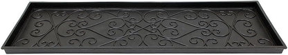 Achla Designs Scrollwork Rubber Boot Tray, Black, 24 inch L, Small