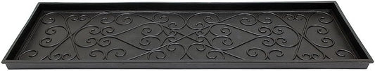 Achla Designs Scrollwork Rubber Boot Tray, Black, 24 inch L, Small