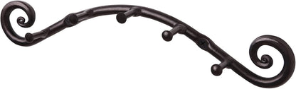 RTZEN Farmhouse Small Key Holder for Wall - Handcrafted Swirl Decorative 5 Key Hooks for Home Entryway - Wrought Iron Wall Mount Rack Purse Coat and Leash Holder or Organizer (Classic Black)