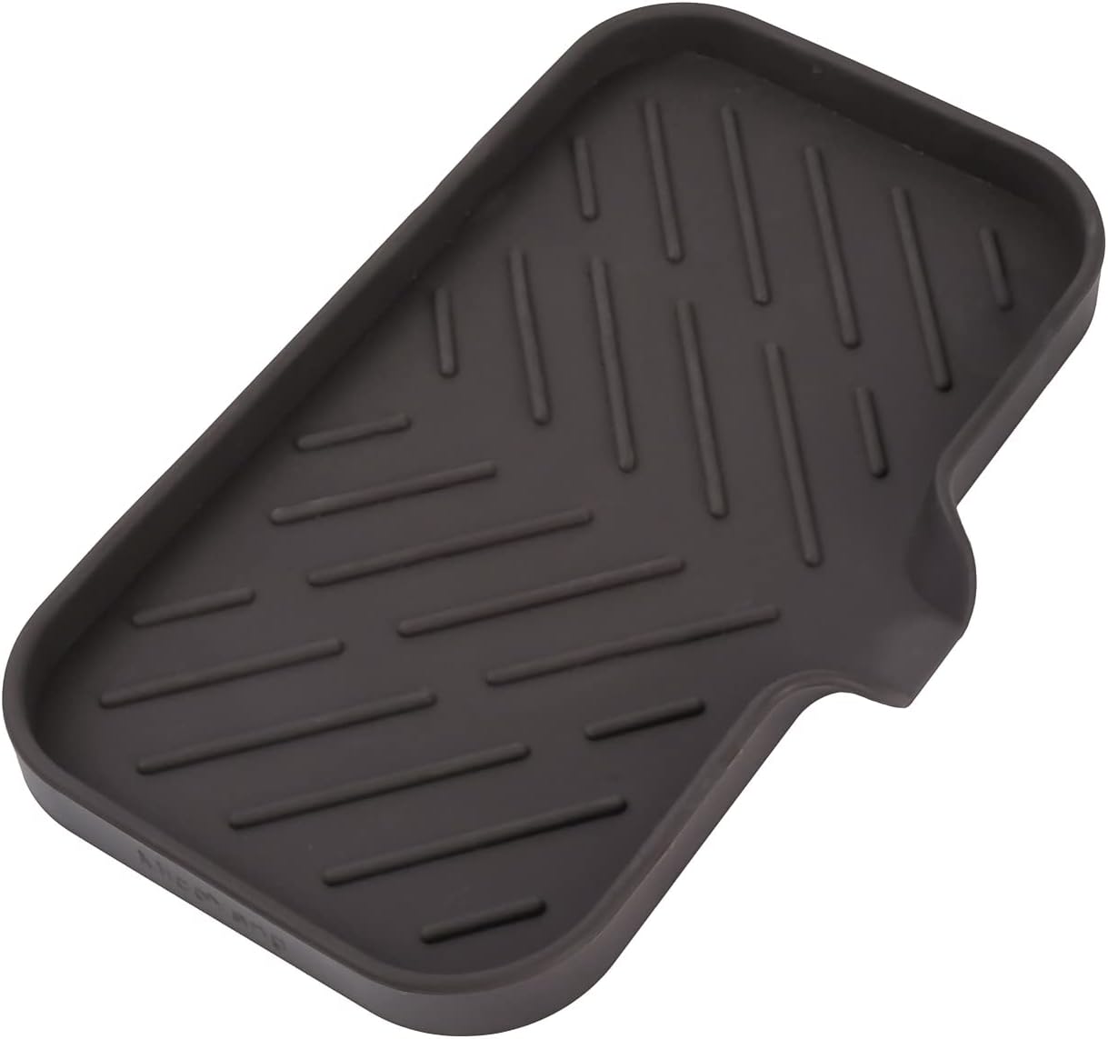 MicoYang Silicone Bathroom Soap Dishes with Drain Spout-Bathroom and Kitchen Sink Organizer,Sponge Holder,Dish Soap Tray,Perfect for Dispenser,Scrubber,Bottle,Cup on Sink or Counter-Coffee 4.9"×3.2"
