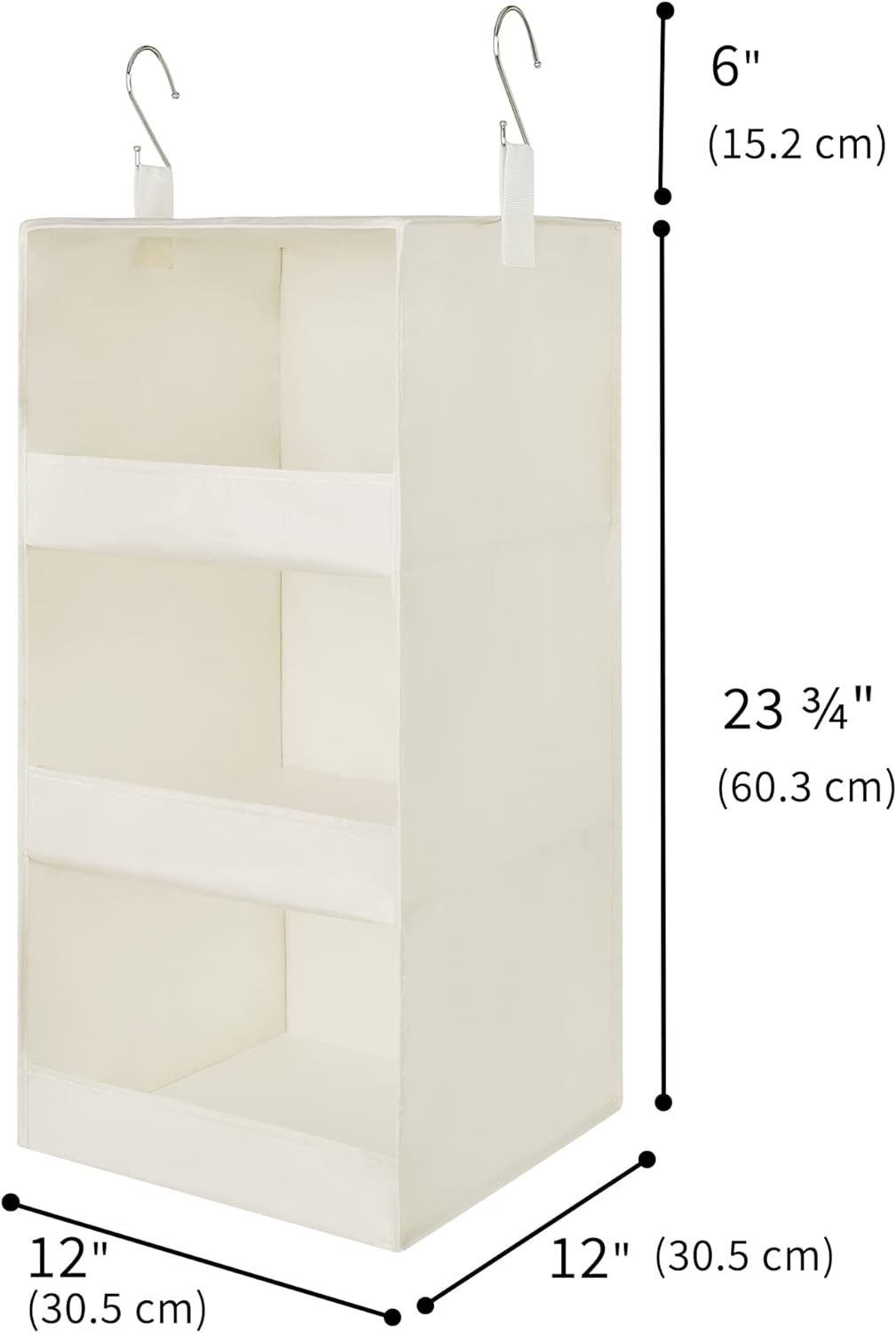 GRANNY SAYS 3-Shelf Hanging Closet Organizer and Storage, Collapsible Hanging Closet Shelves, Hanging Organizer for Closet & RV, Gray, 29 ½" H X 12" W X 12" D, 1-Pack