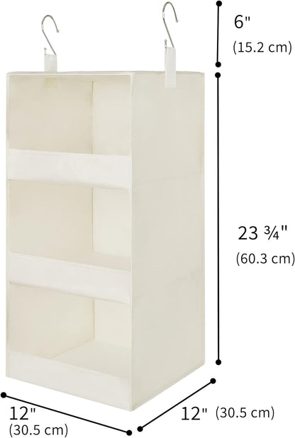 GRANNY SAYS 3-Shelf Hanging Closet Organizer and Storage, Collapsible Hanging Closet Shelves, Hanging Organizer for Closet & RV, Gray, 29 ½" H X 12" W X 12" D, 1-Pack