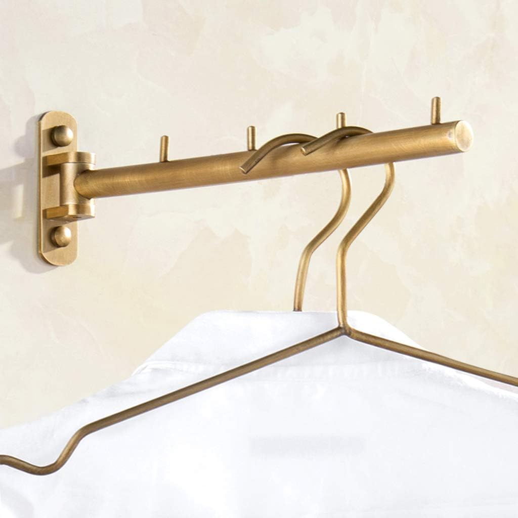 Laundry Rack, Wall Mounted Airer, Drying Racks Balcony Drying Racks Single Pole Bathroom Clothes Rail All Copper Material Punch Installation 30Cm