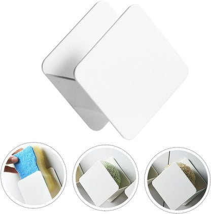 Unomor 2pcs Self Draining Sponge Holder Wall-mounted Dishcloth Rack Cleaning Cloth Storage Rack for Kitchen