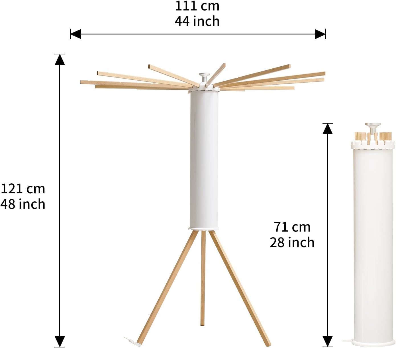 JOOM Tripod Clothes Drying Rack, Garment Rack Portable and Foldable Space Saving Laundry Drying Rack - Drying Rack Clothing Floor Folding Balcony Bedroom Household Wooden