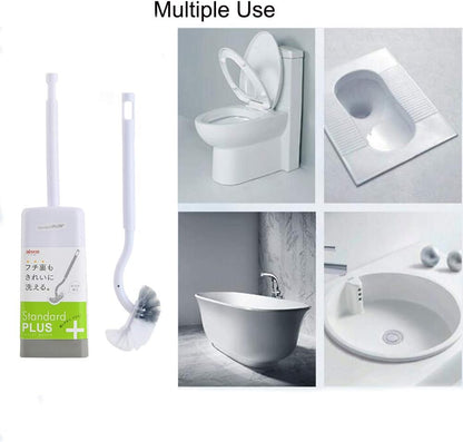Marbarsse Bathroom Toilet Bowl Brush and Holder, Curved Design Toilet Brush for Deep Cleaning Under Rim, Best Toilet Brush Set, Easy Handy CompactToilet BowlCleaner Brush for Bathroom, 1 Pack