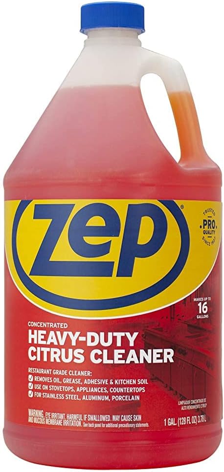 Zep Heavy-Duty Citrus Degreaser and Cleaner - 24 oz (Case of 2) ECZUCIT242 - Restaurant Grade, Removes Oil, Grease, Adhesive, and Kitchen Soil on Stovetops, Appliances