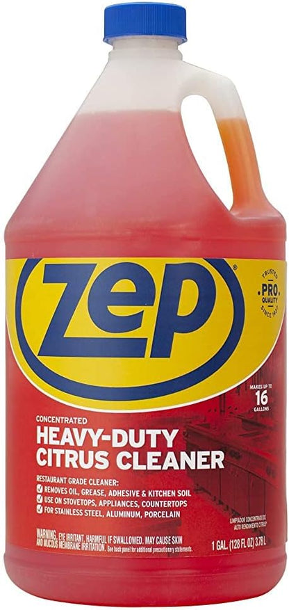 Zep Heavy-Duty Citrus Degreaser and Cleaner - 24 oz (Case of 2) ECZUCIT242 - Restaurant Grade, Removes Oil, Grease, Adhesive, and Kitchen Soil on Stovetops, Appliances