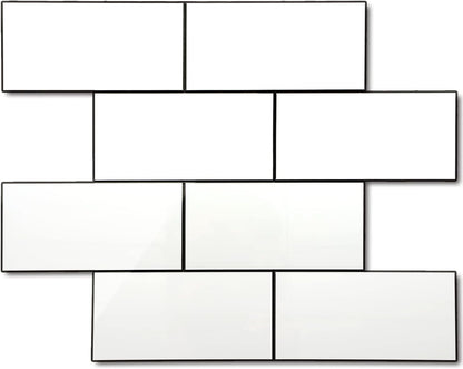 STICKGOO 10-Sheet Subway Tile Peel and Stick Backsplash, Seamless Design Polished Eurasia Beige Kitchen Backsplash Wall Tiles, Glossy Surface Waterproof Stick on Tile for Bathroom, RV, Fireplace
