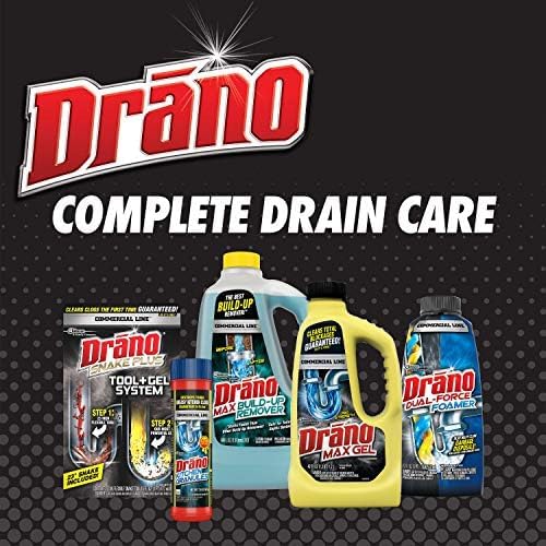 Drano Snake Plus Tool and Gel System, Drain Snake with Drain Clog Remover Gel, Unclogs and Removes Hair and Blockages, Commercial Line 16 Fl oz and 23 Inch Tool