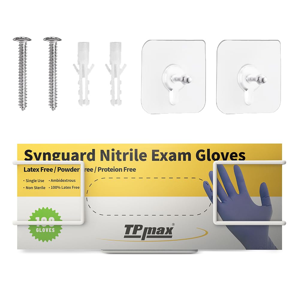 XL Gloves Box Holder,Wire Rack Dispenser for Gloves - Tissues Paper Towels Organizer - Mounting Accessories Included - Holds up to 3 Boxes - Perfect for Lab, Food Service and Home