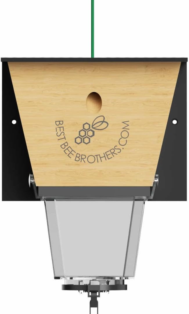 Best Bee Brothers Ultimate Pro Carpenter Bee Trap for Outside with Extra-Large, Clear External Receptacle, Internal Bee Vault & Spring-Loaded Door, 4.2” D x 5.8” W x 7.5” H (2 Pack)