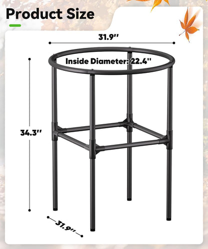Heavy-Duty Garden Trash Bag Holder – 30-45 Gallon Outdoor Yard Waste Bag Stand Metal Frame Lawn Leaf Bag Holders with Adjustable Feet, Detachable Legs for Leaves, Yard Waste, Camping (M)