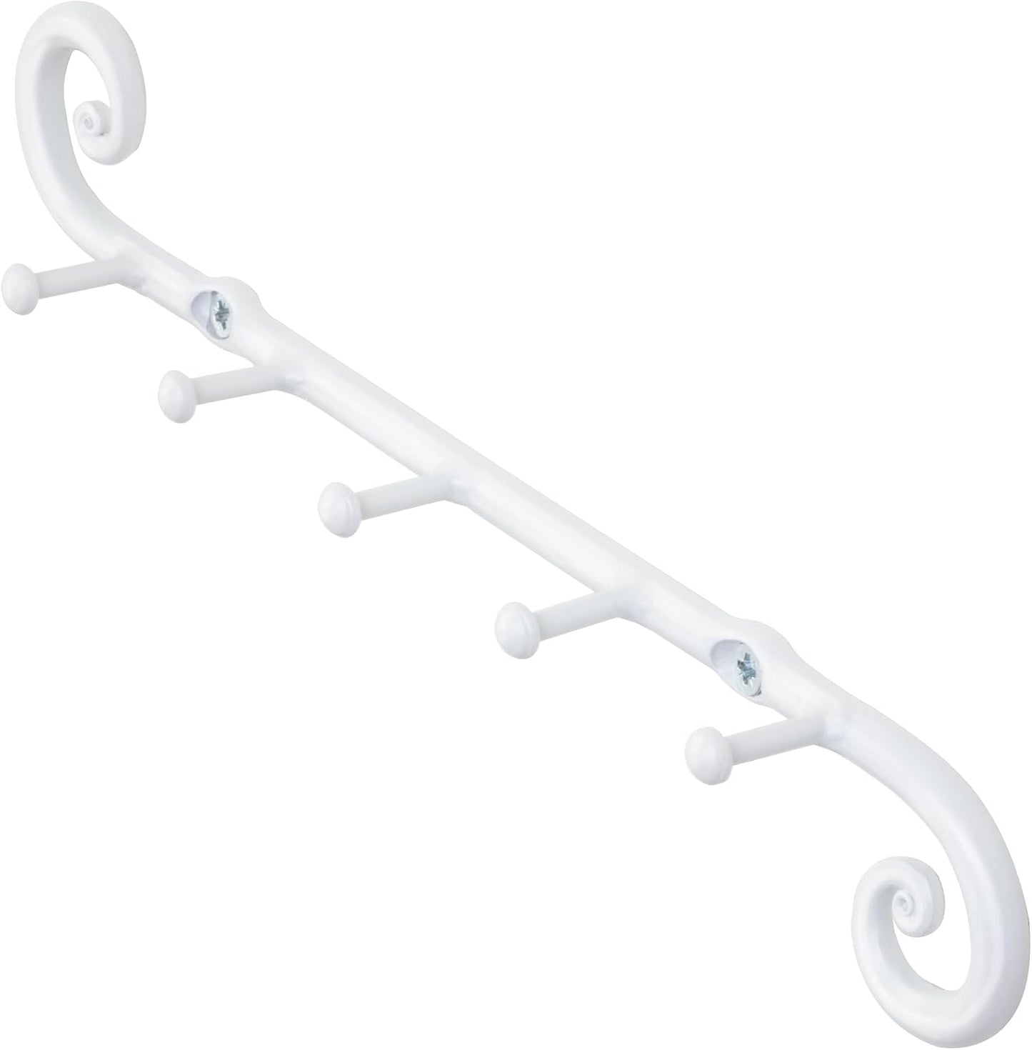RTZEN Farmhouse Small Key Holder for Wall - Handcrafted Swirl Decorative 5 Key Hooks for Home Entryway - Wrought Iron Wall Mount Rack Purse Coat and Leash Holder or Organizer (Classic Black)