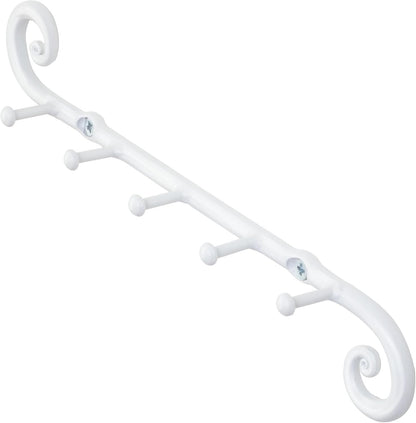 RTZEN Farmhouse Small Key Holder for Wall - Handcrafted Swirl Decorative 5 Key Hooks for Home Entryway - Wrought Iron Wall Mount Rack Purse Coat and Leash Holder or Organizer (Classic Black)