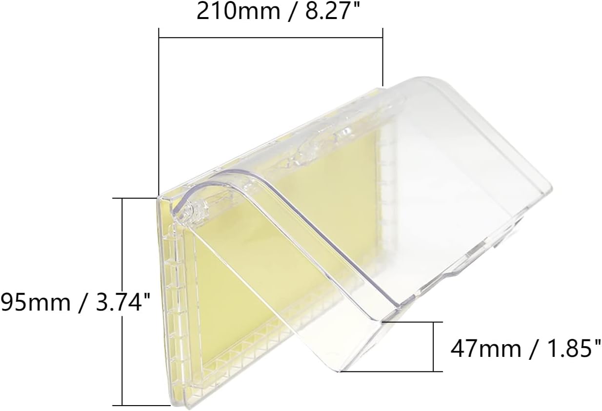 Fielect 2Pcs Weatherproof in Use Outlet Cover Plug Receptacle Protector for Retrofit Siding Construction Transparent 118 Type 210x100x47mm