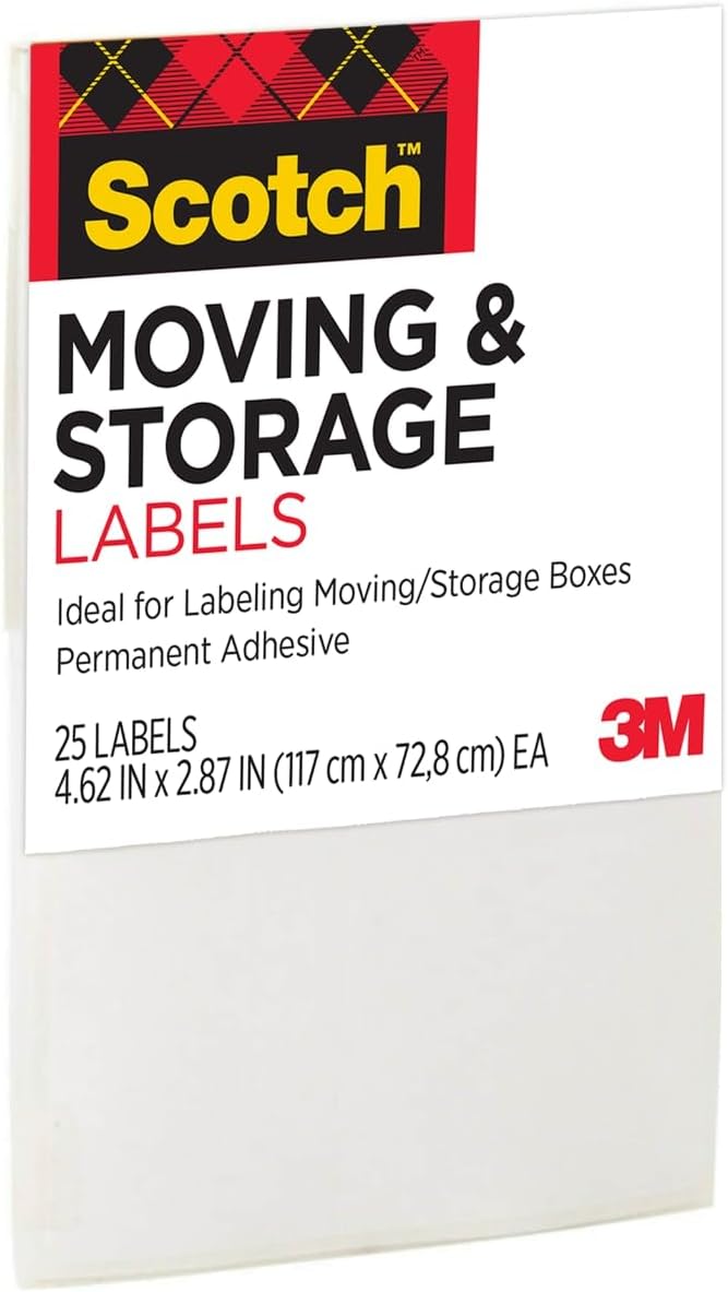 Scotch Moving Labels, 4.62 in x 2.87 in x (117 mm x 72.8 mm)