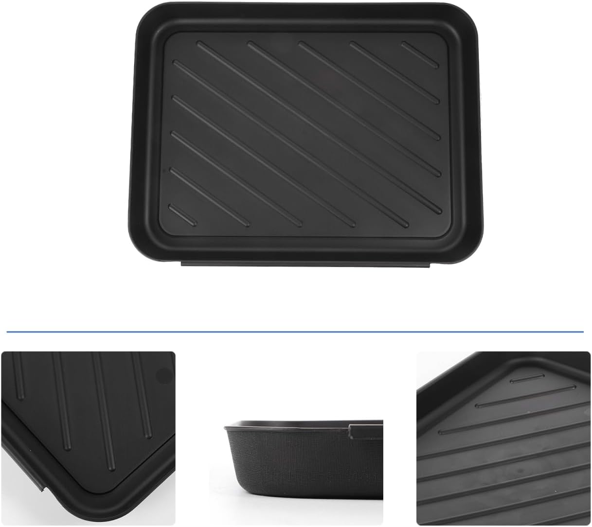 Garneck Multipurpose Plastic Shoe Tray Black Textured Boot Mat 30x40cm Plastic Utility Shoe Trays Waterproof Entryway Boot Storage Mat for Car Trunk Storage Entryways Decks Patios