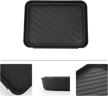 Garneck Multipurpose Plastic Shoe Tray Black Textured Boot Mat 30x40cm Plastic Utility Shoe Trays Waterproof Entryway Boot Storage Mat for Car Trunk Storage Entryways Decks Patios