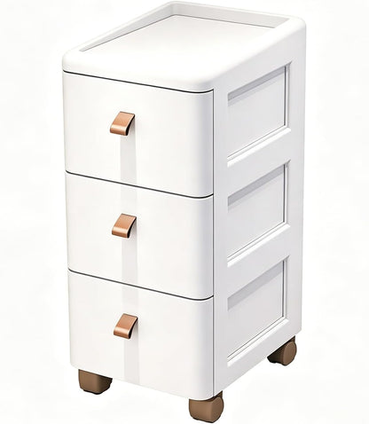 Slim Rolling Storage Cart for Narrow Gaps, 7-Tier Tall Narrow Storage Cabinet with Wheels, Space Saving Organizer for Kitchen, Bathroom, Laundry(A,30cm/11.8in 3-Tier)