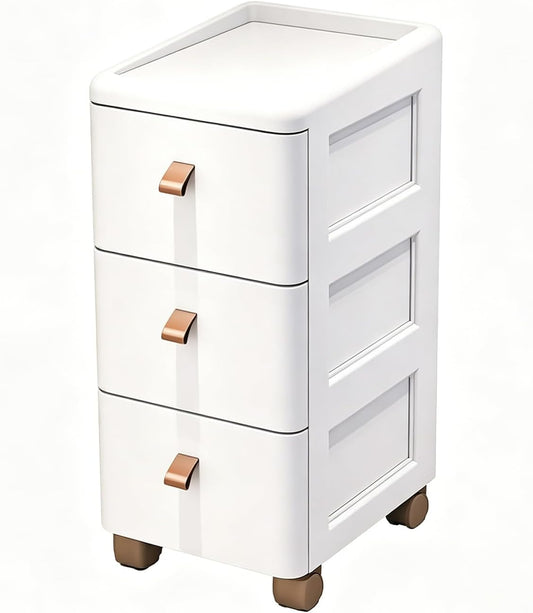 Slim Rolling Storage Cart for Narrow Gaps, 7-Tier Tall Narrow Storage Cabinet with Wheels, Space Saving Organizer for Kitchen, Bathroom, Laundry(A,30cm/11.8in 3-Tier)