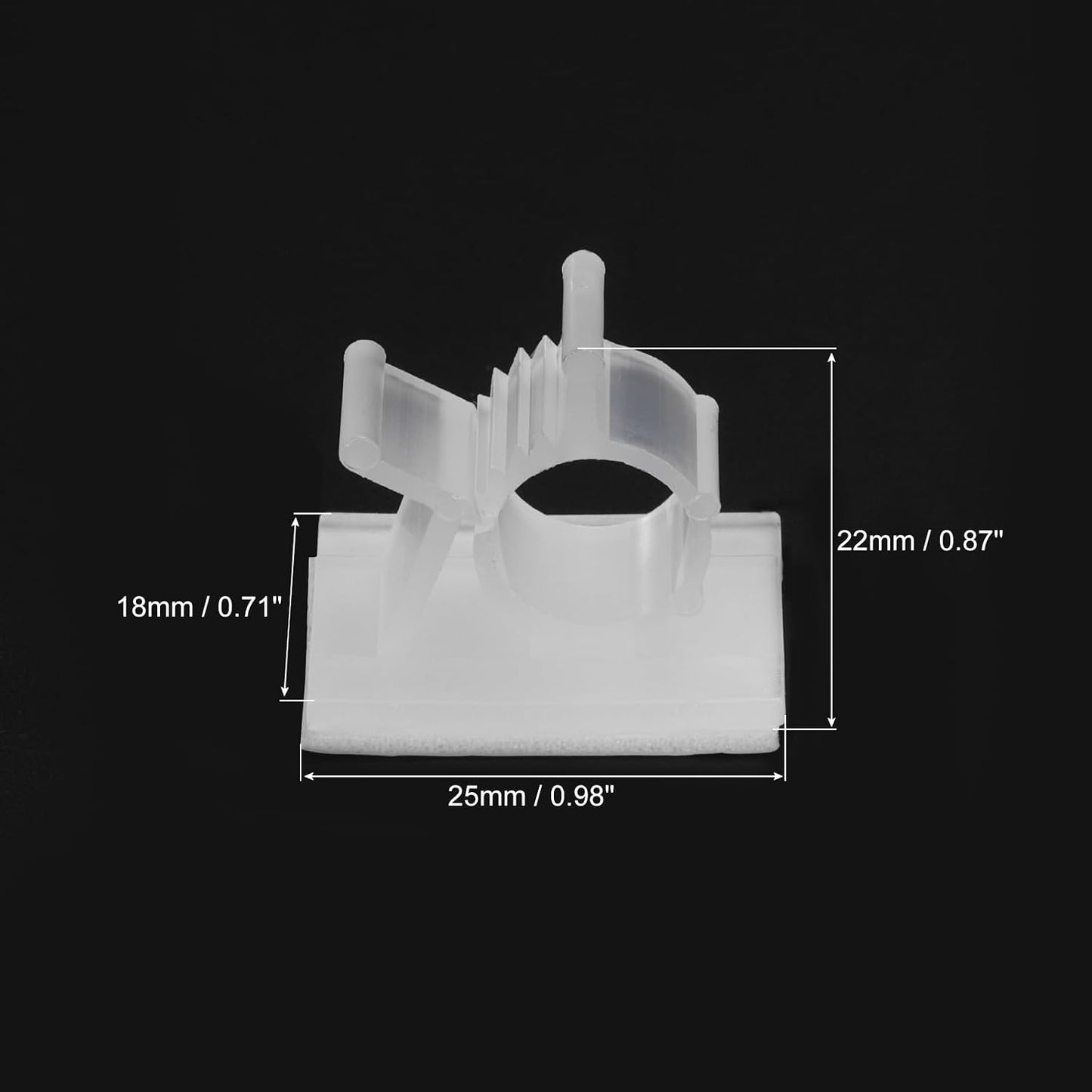 MECCANIXITY 25Pcs Cable Management Clips, 13-16mm Dia Self Adhesive Nylon Wire Holder, Adjustable Organizer Clamp for PC Desk Office, White