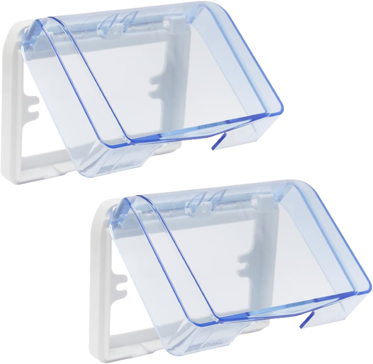 Fielect 2Pcs Weatherproof in Use Outlet Cover Plug Receptacle Protector for Retrofit Siding Construction Transparent 118 Type 210x100x47mm
