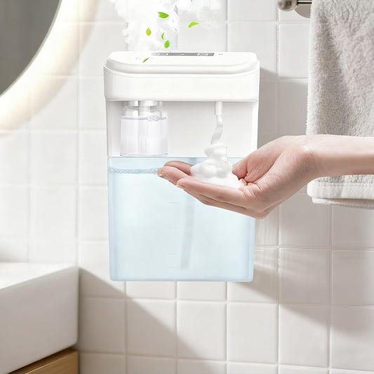 Automatic Soap Dispenser Touchless,Rechargeable Foaming Soap Dispenser,15oz/420ml Smart Hand Soap Dispensers,4-Level Adjustable,Wall Mount for Bathroom Kitchen Dish Soap