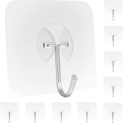 12 Pack Large Adhesive Hooks for 44 lb(Max) Hanging Heavy Duty, Self Adhesive Sticky Hooks Waterproof Stainless Steel Wall Hook for Home Bathroom Shower Kitchen Outdoor Utility Hooks