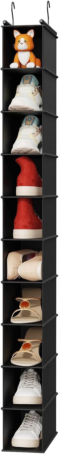 MAX Houser 10-Shelf Hanging Shoe Shelf Organizer, Hanging Shoe Storage for Closet,Pack of 2(Grey)